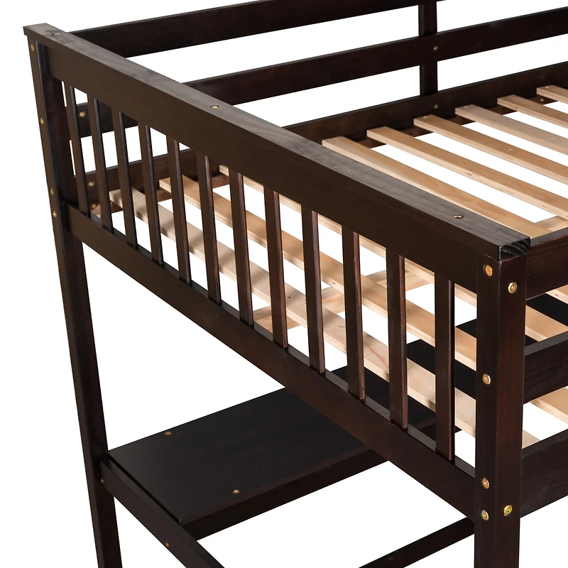 Streamdale Full Loft Bed With Storage Shelves And Under-Bed Desk