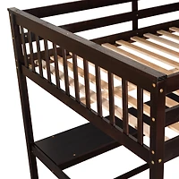 Streamdale Full Loft Bed With Storage Shelves And Under-Bed Desk