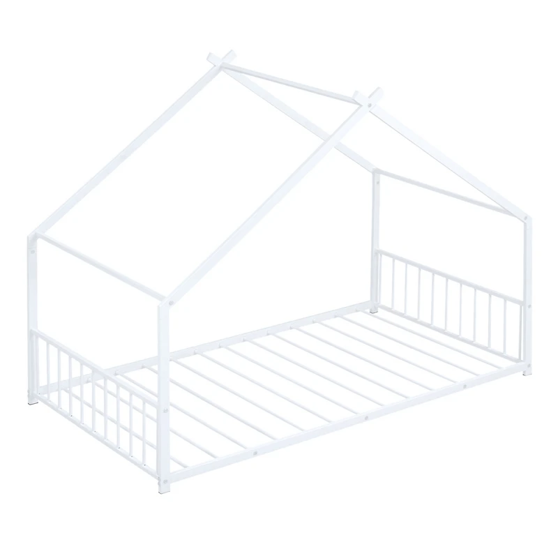 Streamdale Twin Size Metal House Bed, Black