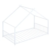 Streamdale Twin Size Metal House Bed, Black