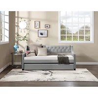 Streamdale Furniture Upholstered Daybed With Trundle, Twin Size Frame, Velvet