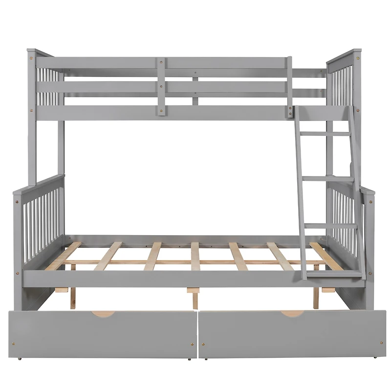 Streamdale Twin-Over-Full Bunk Bed With Ladders And Two Storage Drawers