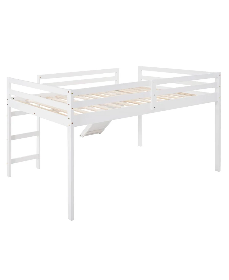 Simplie Fun Loft Bed With Slide, Multifunctional Design, Full