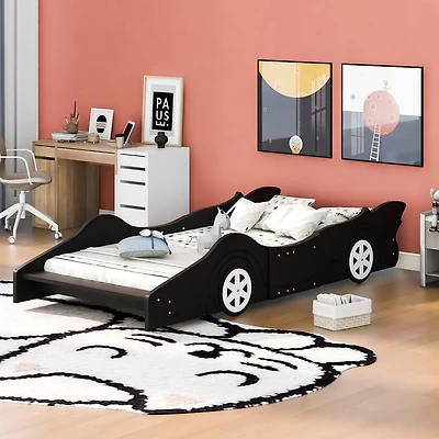 Streamdale Twin Race Car-Shaped Platform Bed With Wheels