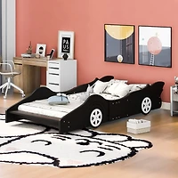 Streamdale Twin Race Car-Shaped Platform Bed With Wheels