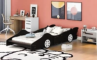 Streamdale Twin Race Car-Shaped Platform Bed With Wheels