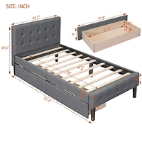 Streamdale Twin Size Upholstered Platform Bed With 2 Drawers