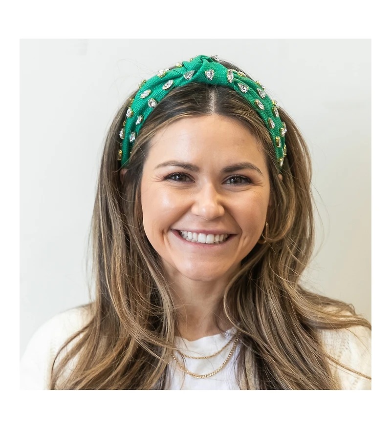 Women s Traditional Woven Headband - Green Gem