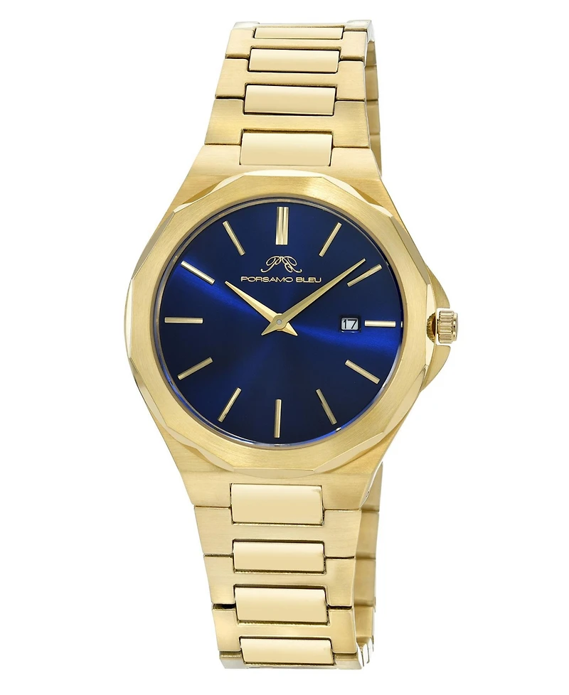 Alexander Stainless Steel Gold Tone & Bleu Mens Watch 1232BALS