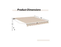 Slickblue 12 x 10 Feet Retractable Patio Awning Aluminum Sunshade Shelter-Beige