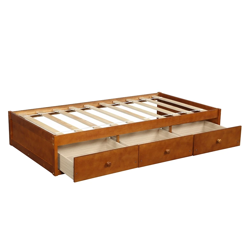 Streamdale Furniture Twin Size Platform Storage Bed With 3 Drawers