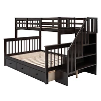 Streamdale Stairway Twin Over Full Bunk with Storage and Rail