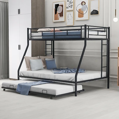 Streamdale Twin over Full Bunk Bed with Trundle and Ladders