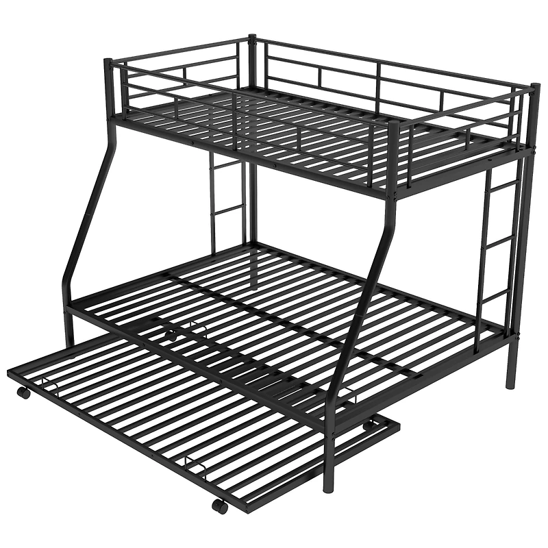 Streamdale Twin over Full Bunk Bed with Trundle and Ladders