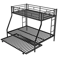 Streamdale Twin over Full Bunk Bed with Trundle and Ladders