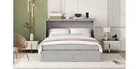 Streamdale Queen Size Wall Bed with Drawer and Charging Ports