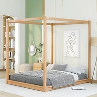 Streamdale Queen Canopy Platform Bed With Support Legs