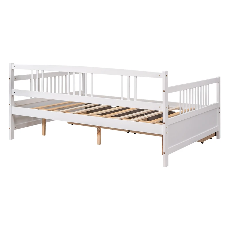 Streamdale Full Daybed Wood Bed With Two Drawers