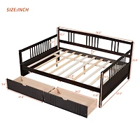 Streamdale Full Daybed Wood Bed With Two Drawers