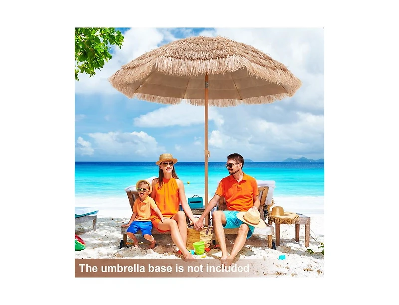 Slickblue 7.2 Feet Patio Thatched Tiki Umbrella Hawaiian Hula Beach Umbrella