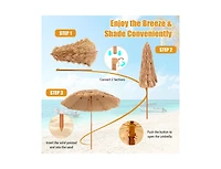 8 Feet Patio Thatched Tiki Umbrella Hawaiian Hula Beach Umbrella