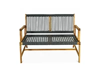 Slickblue 2-Person Acacia Wood Yard Bench for Balcony and Patio
