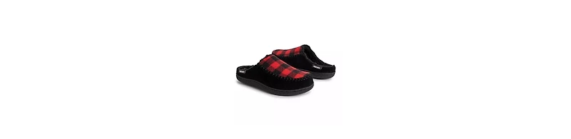 Muk Luks Mens Staughton Clog Slipper, Black, 12