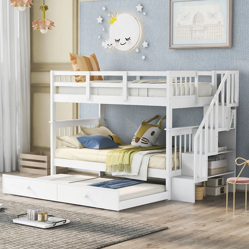 Streamdale Stairway Bunk Bed with Twin Trundle