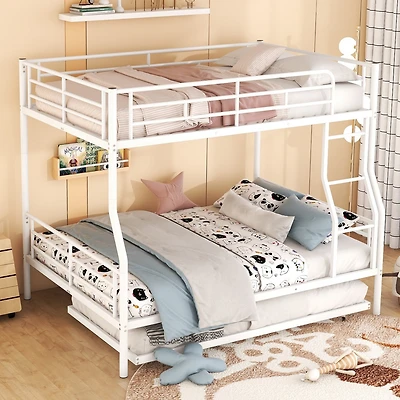 Streamdale Full Xl Over Queen Metal Bunk Bed With Trundle