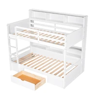 Streamdale Twin Bunk Bed with Shelves and Drawer