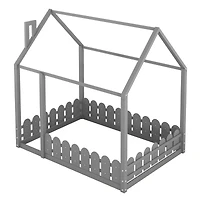 Streamdale Full Wood House Bed with Fence