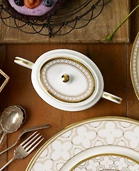 Noritake Trefolio Gold Sugar Creamer Set