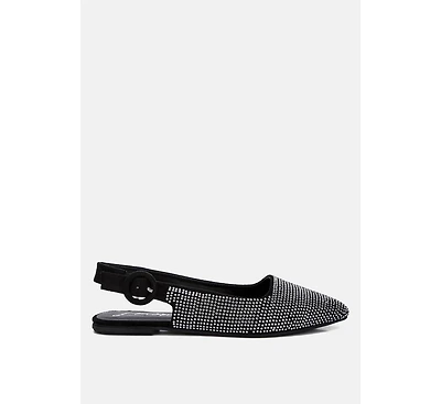 jarisa rhinestones embellished slingback mules
