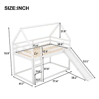 Streamdale Twin Size Bunk House Bed With Slide And Ladder