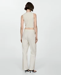 Mango Women's Straight Striped Pants