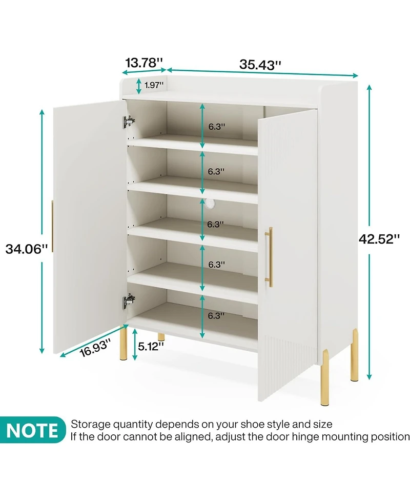 Tribesigns Large Shoe Cabinet, 30 Pairs Entryway Shoe Storage Cabinet with Doors and Shelves, 6-Tier Modern Shoes Rack Organizer for Hallway, Closet,