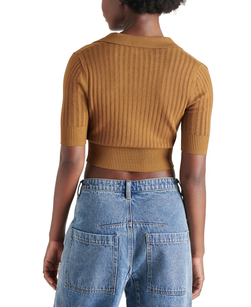 Steve Madden Women's Charlise Cropped Polo Sweater