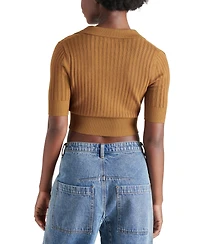 Steve Madden Women's Charlise Cropped Polo Sweater