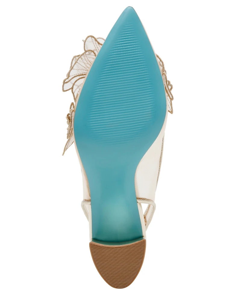 Betsey Johnson Women's Petra Flower Applique Slingback Pumps