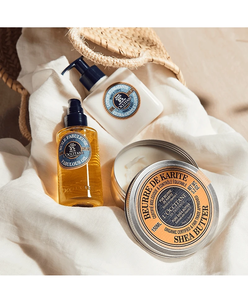 L'Occitane Eco-Cert Organic Certified & Fair Trade Approved Pure Shea Butter Enriched with Vitamin E 5.20 fl oz