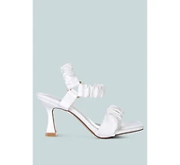 merker ruched spool heel casual sandals