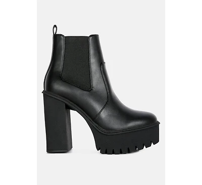 shasha high platform block heel chelsea boots