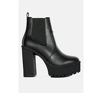shasha high platform block heel chelsea boots