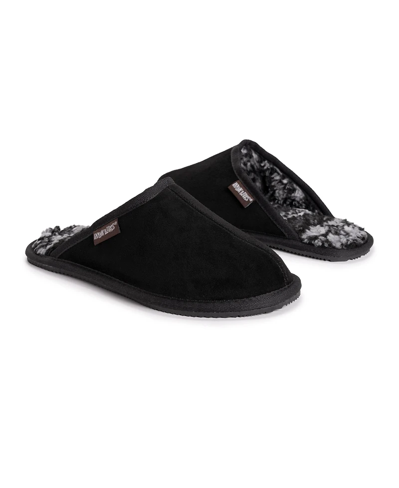 Muk Luks Men's Dave Printed Berber Suede Scuff Slippers