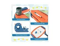 Slickblue Toddler Convertible Activity Table Set Easel with Erasable Whiteboard-Blue