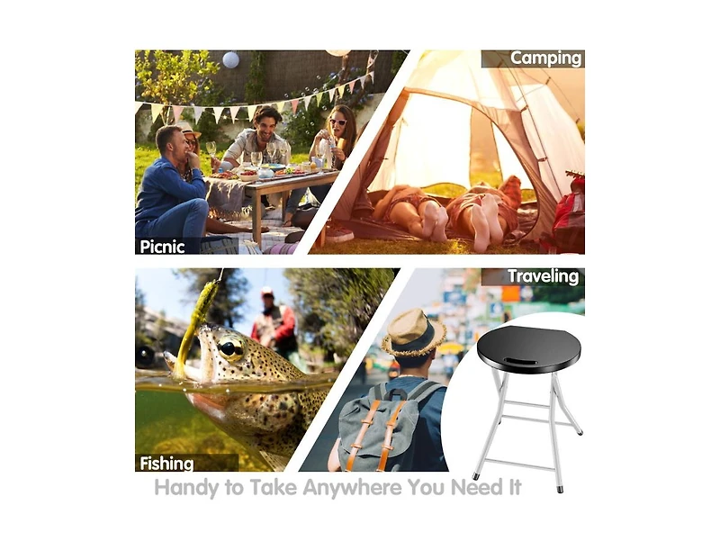 Slickblue 28 Inch Portable Folding Stools with 330lbs Limited Sturdy Frame