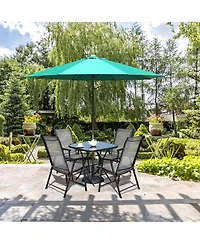 Slickblue 4-Pack Patio Folding Chairs Portable for Outdoor Camping