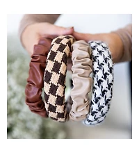Scrunch Headband - Faux Leather Beige