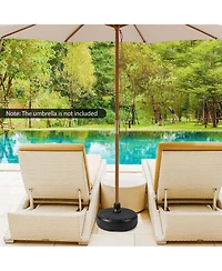 Gymax Patio Fillable Round Umbrella Base Stand Fit Pole 1.5'' Holder 40 lbs Outdoor