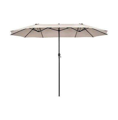 Patio Double-Sided Umbrella with Hand-Crank for Easy Outdoor Shade Control